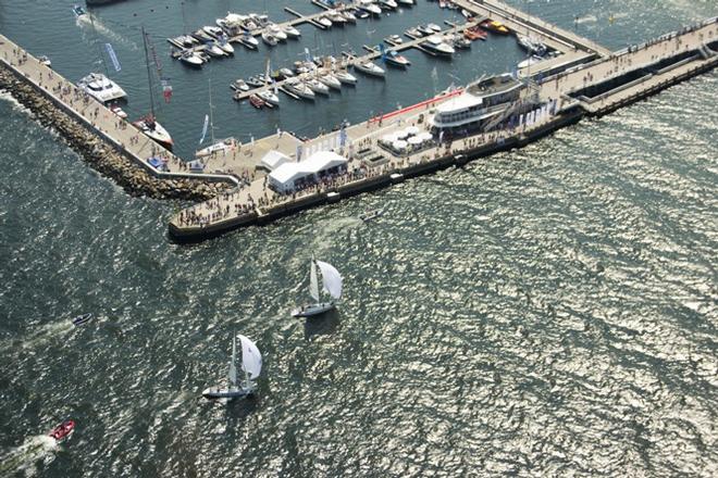 Aerial view of the 500m long Molo Pier, vthe longest wooden pier in Europe will be the host venue - 2015 Energa Sopot Match Race © WMRT http://www.worldmatchracingtour.com