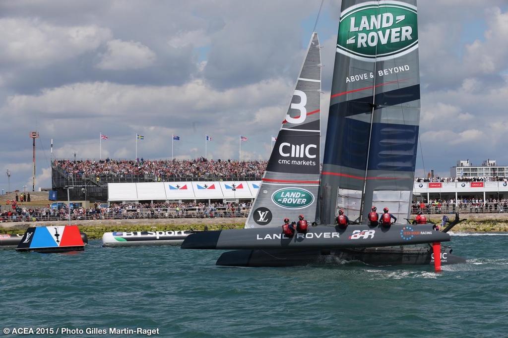 25 July 2015, Porsmouth (GBR), 35th America's Cup, Louis Vuitton America's Cup World Series Portsmouth 2015, Race Day 1 photo copyright ACEA /Gilles Martin-Raget taken at  and featuring the  class