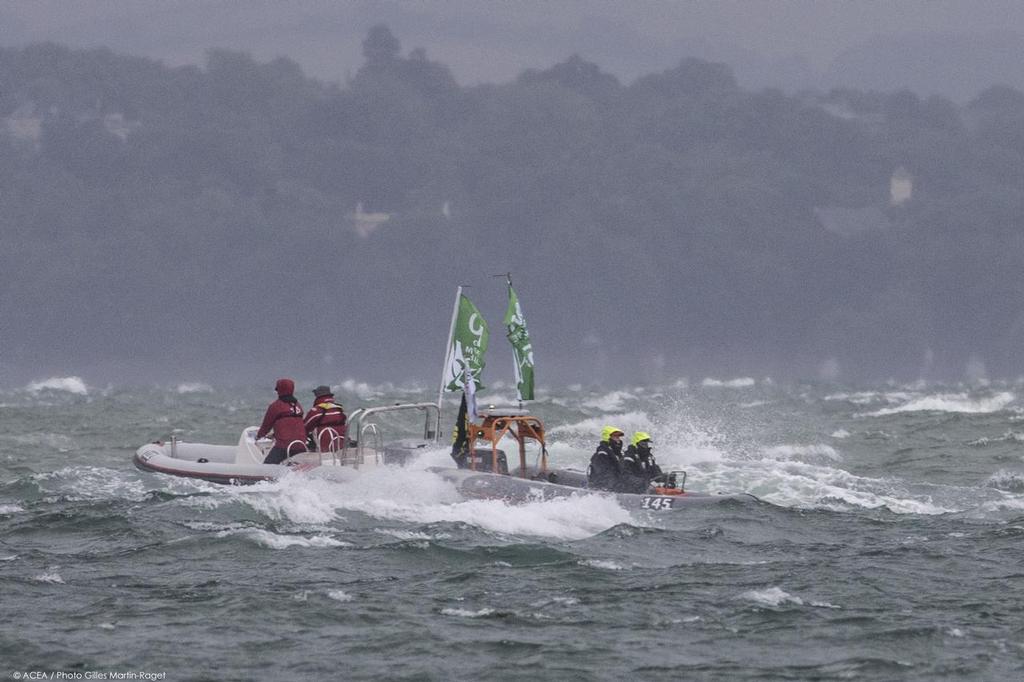 26/07/2015, Portsmouth (GBR), 35th America's Cup, Louis Vuitton America's Cup World Series Portsmouth 2015, Race Day 2, racing cancelled due to bad weather photo copyright ACEA /Gilles Martin-Raget taken at  and featuring the  class