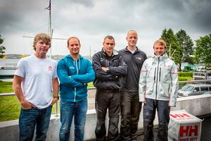 Five skippers ready for Kiel - 2015 Bullitt GC32 Racing Tour photo copyright Sander van der Borch / Bullitt GC32 Racing Tour taken at  and featuring the  class