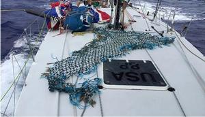 Fishing net debris found by OEX photo copyright  Sharon Green / Ultimate Sailing taken at  and featuring the  class