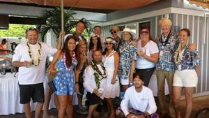 Grand Illusion celebrates its Aloha party at Waikiki YC - 2015 Transpac photo copyright Sharon Green/ ultimatesailing.com http://www.ultimatesailing.com taken at  and featuring the  class