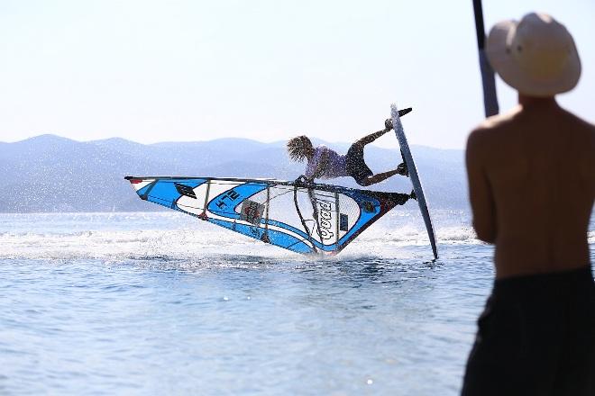 Adam Sims from the UK with a spock-culo in tow-in - 2015 Martini EFPT Croatia © EFPT