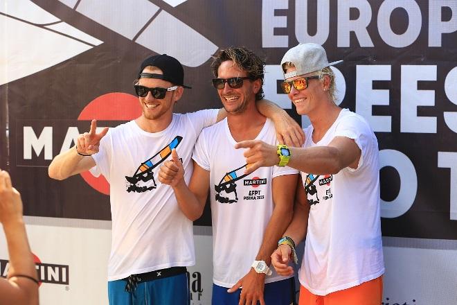 The top three of the tow-in competition - 2015 Martini EFPT Croatia © EFPT
