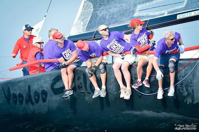 Lloyd Clark on Voodoo Chile wore purple today to show support for #FightLikeMaddie © Sara Proctor http://www.sailfastphotography.com