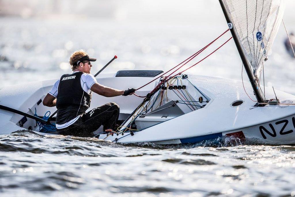 Finn - Day 2 - 2015 Pre-Olympics - Rio de Janeiro photo copyright Yachting NZ/Sailing Energy http://www.sailingenergy.com/ taken at  and featuring the  class