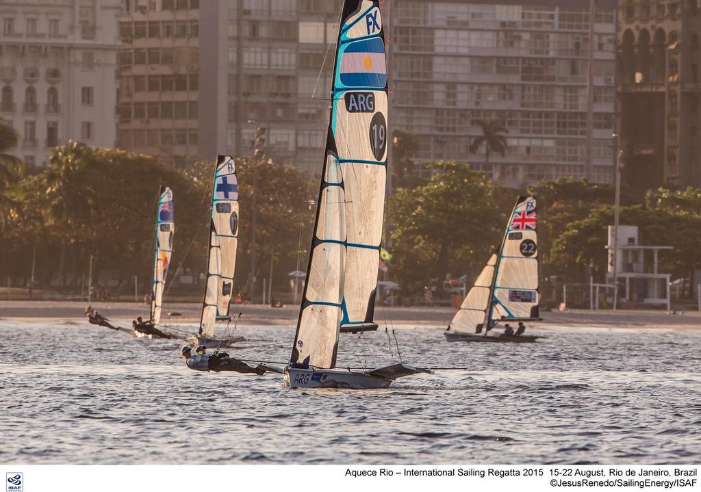 49erFX  - Day 3 Pre-Olympics Aquece Rio – International Sailing Regatta 2015<br />
<br />
 © Yachting NZ/Sailing Energy http://www.sailingenergy.com/