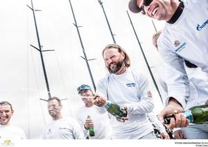 Bronenosec Sailing Team celebrate winning the cup - 2015 RC44 Marstrand Cup photo copyright  Pedro Martinez / Martinez Studio / RC44 taken at  and featuring the  class