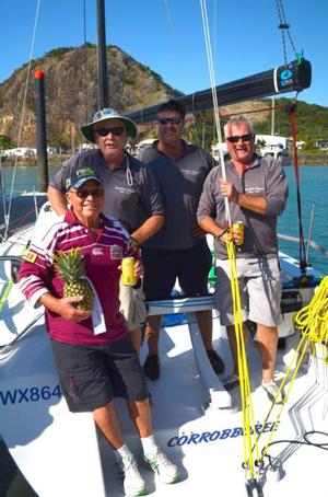 Corrobboree crew & Robbo Robertson (left) photo copyright Keppel Bay Marina taken at  and featuring the  class