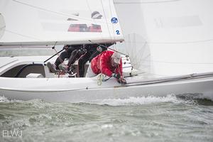 Fine tuning the rig before the start of the first race on Doug Flynn's entry from the Cruising Yacht Club of Australia. photo copyright Emma Louise Wyn Jones Photography taken at  and featuring the  class