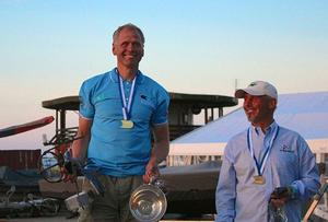 Podium: Andre Budzien, Bo Petersen (Charlie Cumbley was headed to another regatta already) photo copyright Tom Lonsdale taken at  and featuring the  class