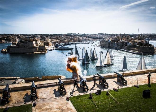 Start of the 34th Rolex Middle Sea Race from Saluting Battery - 2015 Rolex Middle Sea Race ©  Rolex/ Kurt Arrigo http://www.regattanews.com