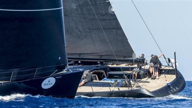 Close crossing for Maltese Wally 79 LYRA - 2015 Maxi Yacht Rolex Cup ©  Rolex / Carlo Borlenghi http://www.carloborlenghi.net
