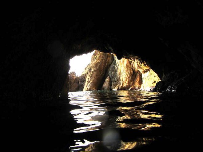 A moment above the water, from in the caves at Norman Island © Karen E. Lile