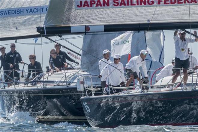 Race One winner, Japan Sailing Federation (JPN), Skippers: Yasutaka Funazawa/Masuhiro Banba, after rounding leeward gate  ©  Rolex/Daniel Forster http://www.regattanews.com