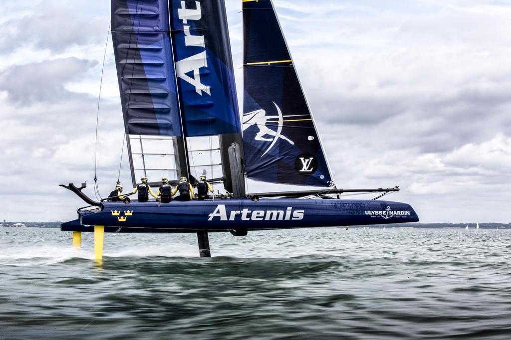 Artemis Racing - First outing on the new one design AC45F, used in the America&rsquo;s cup World Series. .  14th of July, 2015, Portsmouth, UK photo copyright Artemis Racing taken at  and featuring the  class