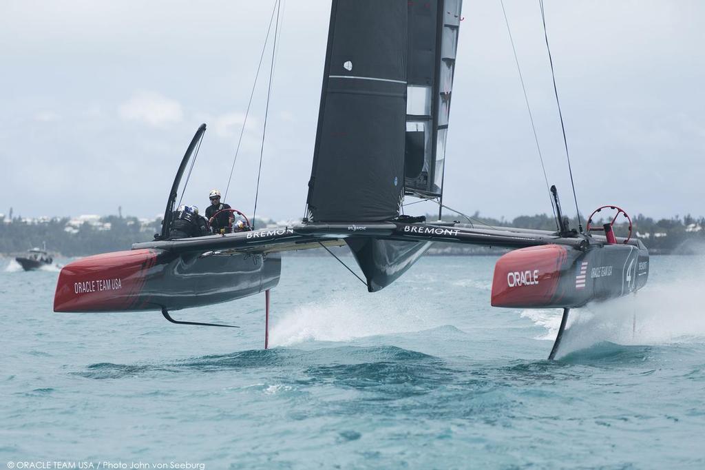 Oracle Team USA training in their first AC45S in Bermuda in May 2015 photo copyright Oracle Team USA / John Von Seeburg taken at  and featuring the  class