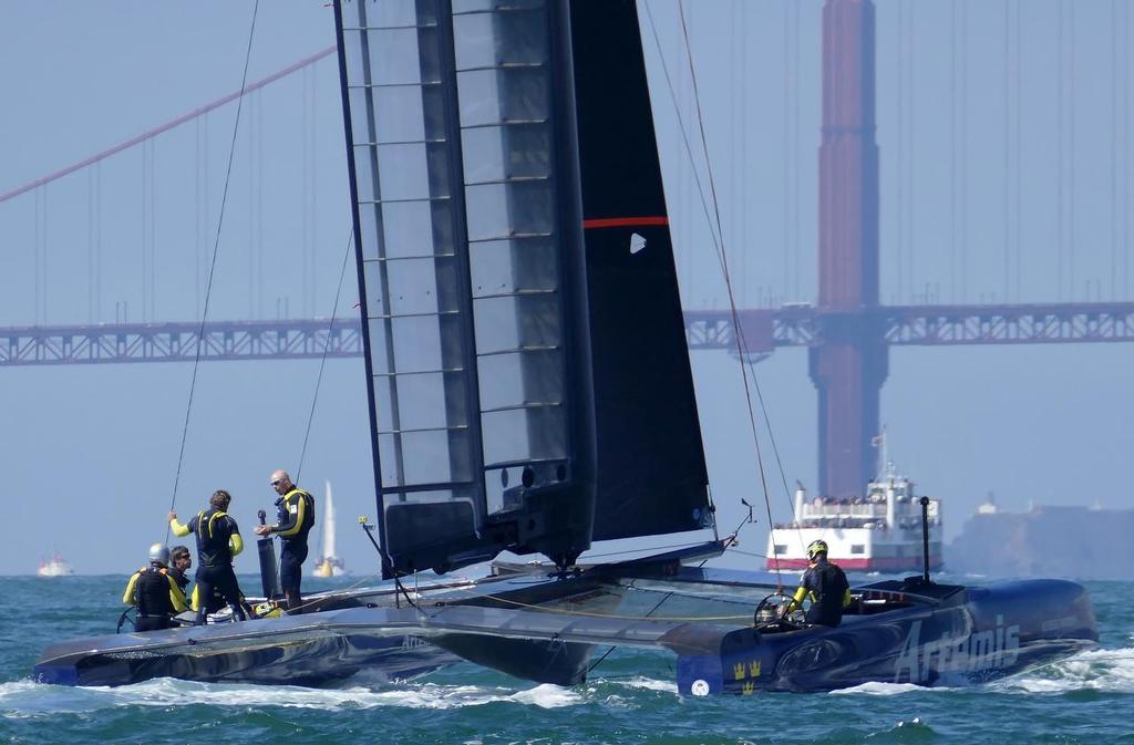Artemis Racing in their development boat - AC45S- San Francisco Sept 16, 2015 photo copyright John Navas  taken at  and featuring the  class