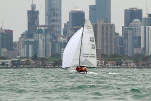 Melbourne skyline provides a dramatic backdrop to racing at the Lipton Cup Regatta photo copyright Terri Dodds taken at  and featuring the  class