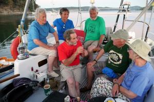 Australian circumnavigator Bob Williams, Sylph VI, regaled the Fleet with tales of adventures and misadventures. - 2015 Peterson Cup Cruising Rally photo copyright Bluewater Cruising Association taken at  and featuring the  class