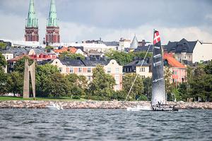 Trifork Racing from Denmark with the beautiful city of Helsinki in the background. photo copyright M32 Series taken at  and featuring the  class