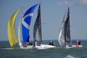 Fleet in action - 2015 Stormforce Coaching SB20 National Championships photo copyright Royal Southern Yacht Club taken at  and featuring the  class