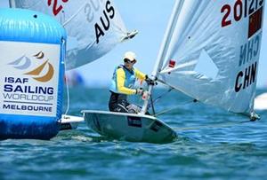 Laser fleet - 2015 ISAF Sailing World Cup Melbourne photo copyright Jeff Crow taken at  and featuring the  class