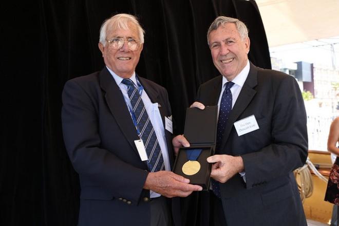 NSW Maritime Medal 2015 Winner Captain Tim Swales with The Hon. Duncan Gay, Minister for Roads, Maritime and Freight. - 2015  NSW Maritime Medal Awards © NSW Maritime