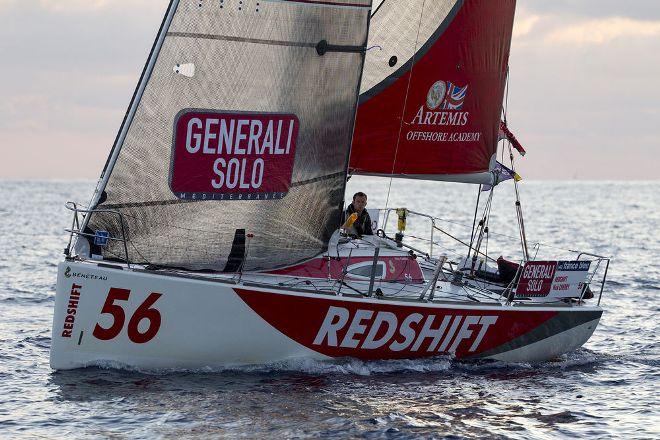 Redshift skipper makes his mark on the Generali Solo. Third in the overall ranking going into the first offshore race then dominating the top three. © Alexis Courcoux