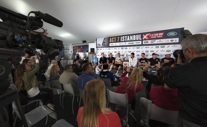Skippers Press Conference - Act 7 - Istanbul, Turkey. - 2015 Extreme Sailing Series © Mark Lloyd http://www.lloyd-images.com