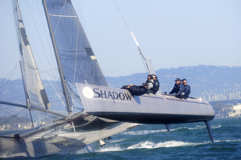 Peter Stoneberg's Prosail 40, Shadow, put on a great show all week, taking third in the multihull class. photo copyright Chuck Lantz http://www.ChuckLantz.com taken at  and featuring the  class