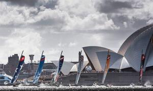 Act 8, Sydney 2014 - Day Two - Fleet  The final Act of the season the 2015 Extreme Sailing Series champion will be crowned in Sydney this December photo copyright Lloyd Images taken at  and featuring the  class