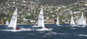 Cadets reaching downwind in a fresh breeze on the River Derwent. - Audi Showdown Regatta photo copyright  Peter Campbell taken at  and featuring the  class