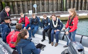 The apprentices with Land Rover BAR Team Principal, Ben Ainslie photo copyright Aquazoom/Ronan Topelberg taken at  and featuring the  class