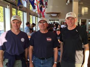 Top three, from left to right, Andy Mack (third place), Todd Willsie (second place), Michael O’Brien (first place) - 2015 Puget Sound Sailing Championships photo copyright Xavier Dachez taken at  and featuring the  class