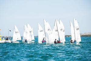 Yachting NSW Youth Championships 2015 Flying 11 start photo copyright Robin Evans taken at  and featuring the  class