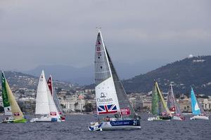 There were grey skies and light airs for the start of Leg 2 in Nice on Sunday 27th September. photo copyright Alexis Courcoux taken at  and featuring the  class