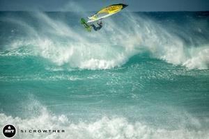 Josh Stone going BIG! - 2015 Novenove Maui Aloha Classic photo copyright American Windsurfing Tour / Sicrowther taken at  and featuring the  class