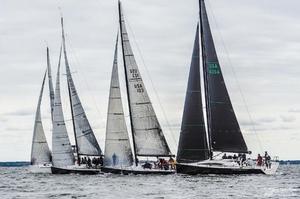 Close windward mark action in the IRC/ORC Class - 2015 Annapolis Fall Regatta photo copyright Sara Proctor taken at  and featuring the  class
