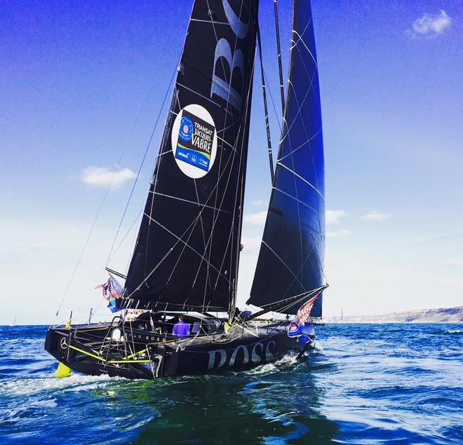 Hugo Boss sea trialing ahead of the start of the Transat Jacques Vabre © Alex Thomson Racing