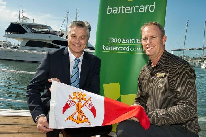 Bartercard Chief Executive Officer, Clive van Deventer and Southport Yacht Club General Manager, Brett James. - Sail Paradise and Coffs to Paradise Race © Southport Yacht Club/Sail Paradise