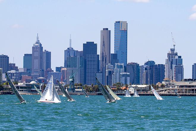 Picturesque Melbourne skyline formed a beautiful backdrop to racing on the 2.4M course - Para World Championships 2015 © Teri Dodds http://www.teridodds.com