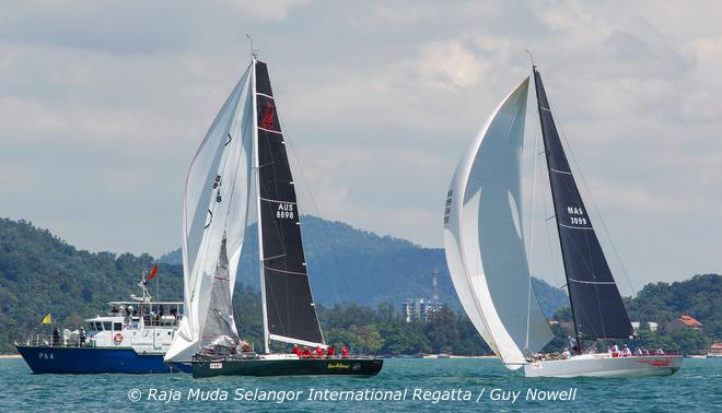 Ulumulu nails the start, and rolls over Millennium Sails. Raja Muda Selangor International Regatta 2015 © Guy Nowell / RMSIR