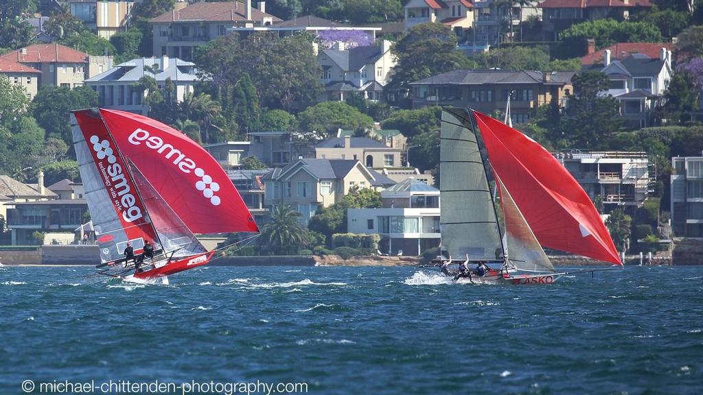  - 18ft Skiffs, Sydney Harbour, November 1, 2015 photo copyright Michael Chittenden  taken at  and featuring the  class