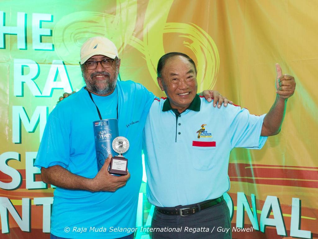 Sarab Jeet Singh (Windsikher) and Dato' Tan, owner of the Seaview Resort. Raja Muda Selangor International Regatta 2015 photo copyright Guy Nowell / RMSIR taken at  and featuring the  class