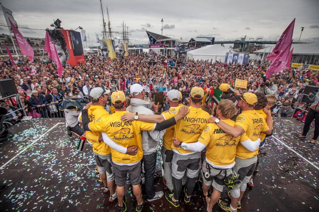 June 25, 2015. The prize giving following the Inmarsat In-Port Race Gothenburg. photo copyright  Ainhoa Sanchez/Volvo Ocean Race taken at  and featuring the  class