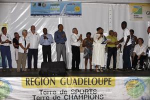 Award ceremony - 2015 Mini Transat Îles de Guadeloupe photo copyright  Jacques Vapillon / Mini Transat http://www.minitransat.fr taken at  and featuring the  class