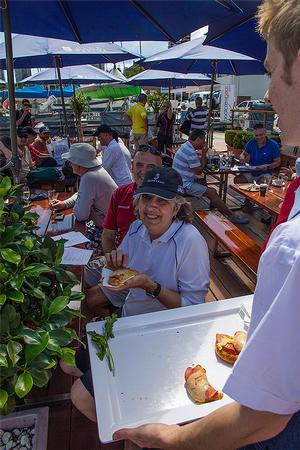 The ham cheese croissants got a hammering and with good reason too. They were great and only a million calories a look, let alone mouthful! - 2015 Beneteau Cup photo copyright  John Curnow taken at  and featuring the  class