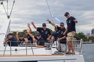 All set for a great day out on the water with this enthusiastic crew. - 2015 Beneteau Cup photo copyright  John Curnow taken at  and featuring the  class
