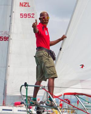 Style on the bow. VG Offshore. Penang - Langkawi Race, Raja Muda Selangor International Regatta 2015 photo copyright Guy Nowell / RMSIR taken at  and featuring the  class